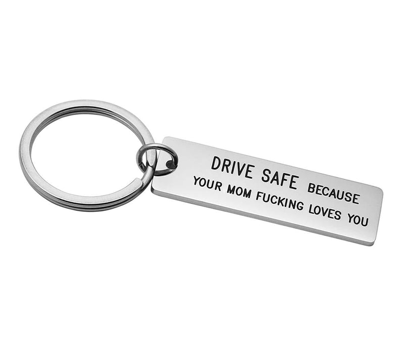 [Australia] - Meibai Drive Safe Keychain Gift for 16th Birthday Sweet 16 Keychain New Driver Gift from Dad Mom Drive Safe Because Your Mom Loves You 