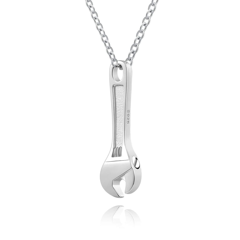 [Australia] - Jinlou Tool Wrench Urn Pendant Necklace for ashes Sterling Silver Keepsake Memorial Cremation Jewelry Urn Necklace for Human/Man/Women 