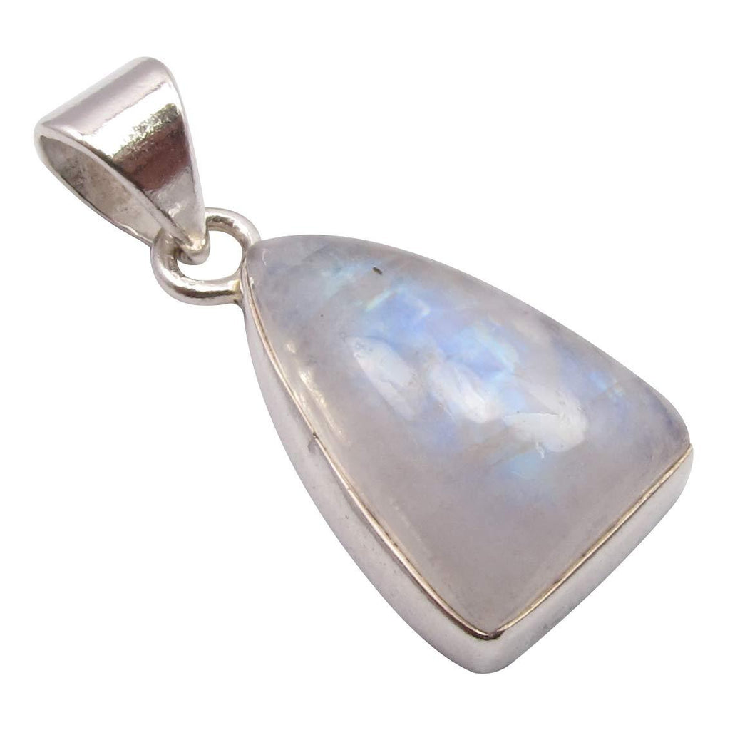 [Australia] - SilverStarJewel Blue Rainbow Moonstone Pendant 2.8 cm Solid Sterling Silver Made In India 