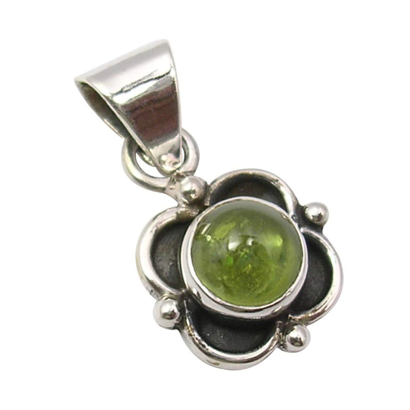 [Australia] - SilverStarJewel Sterling Silver Green Peridot Pendant 2.3 cm 1.9 Grams Jewellery Gift 