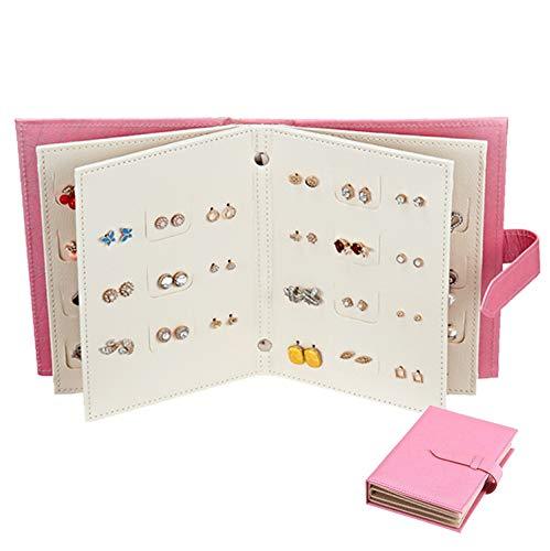 [Australia] - L'cattie Earring Organizer Book Creative Earring Holder Portable Travel Jewelry Storage Boxes (Pink, one Size) Pink 