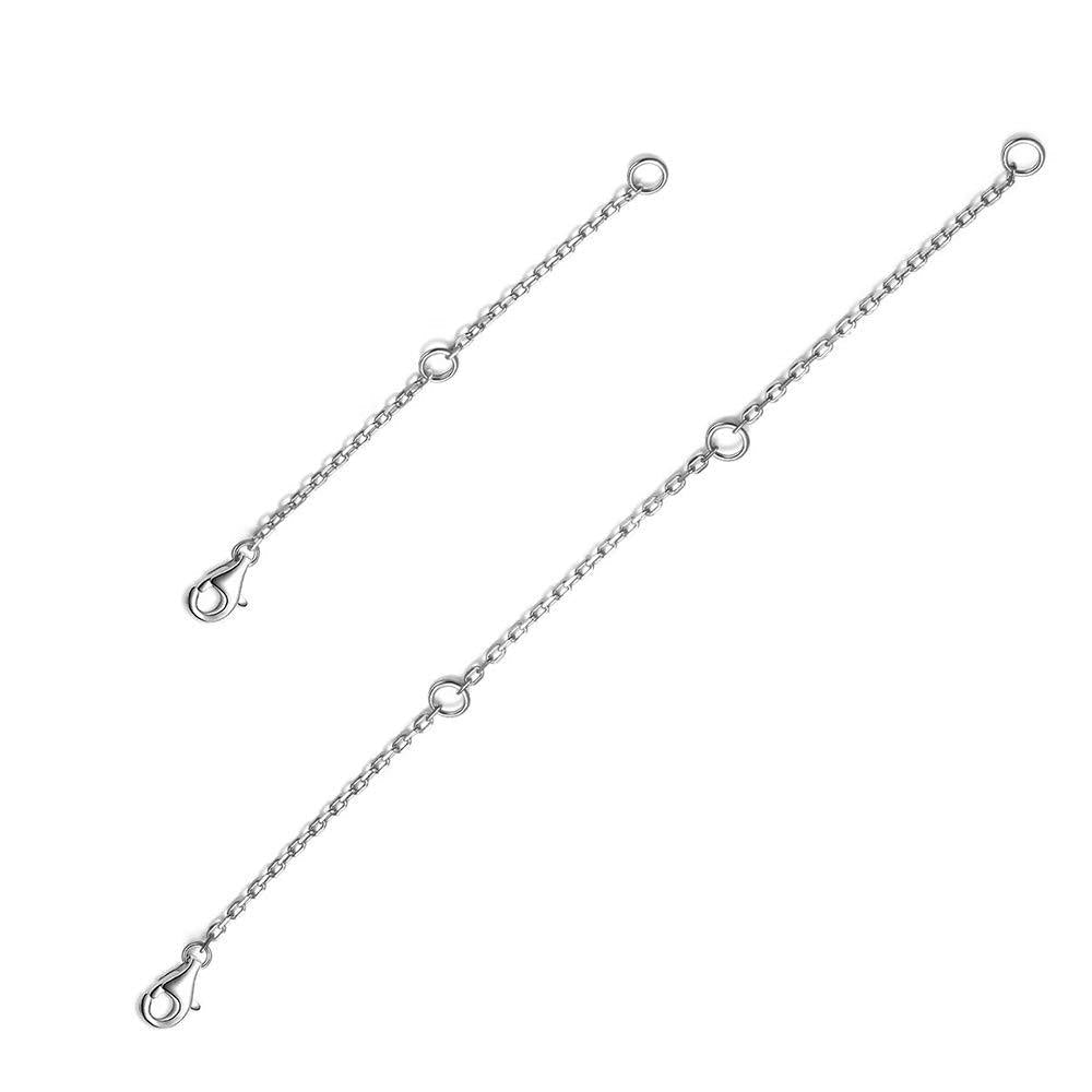 [Australia] - AOBOCO 925 Sterling Silver Chain Extenders for Necklace Bracelet with Gift Box Set 2''&4'' silver lobster claw clasps 1.5mm 