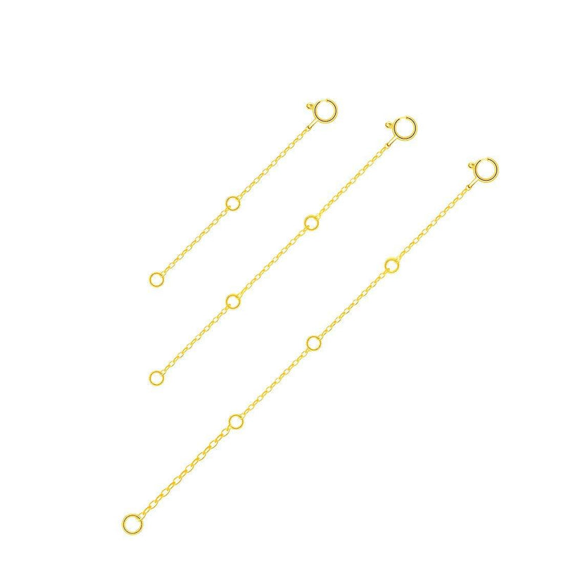 [Australia] - Sterling Silver Necklace Bracelet Anklet Chain Extender for Men Women 18K/14KGold Filled 4Pack/3Pack/2Pack Sizes: 2" 3" 4" and 6" Rolo Chain TypeB,14Kgold set2"3"4" 
