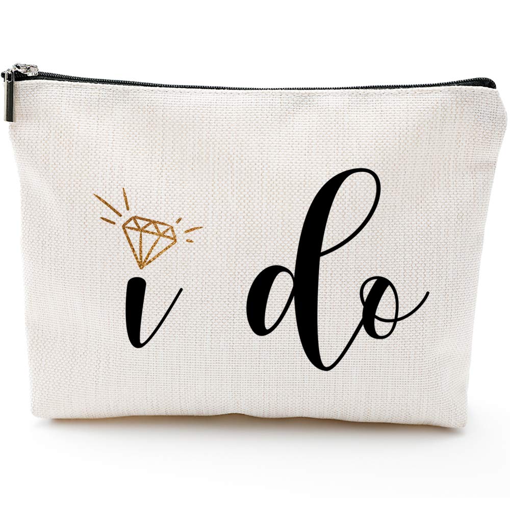 [Australia] - Engagement Gifts for Her,Bridal Shower Gifts-I Do-Bride Gifts,Makeup Bag Make Up Pouch Bride To Be Gift Wedding Vows(Makeup bag-I do) 