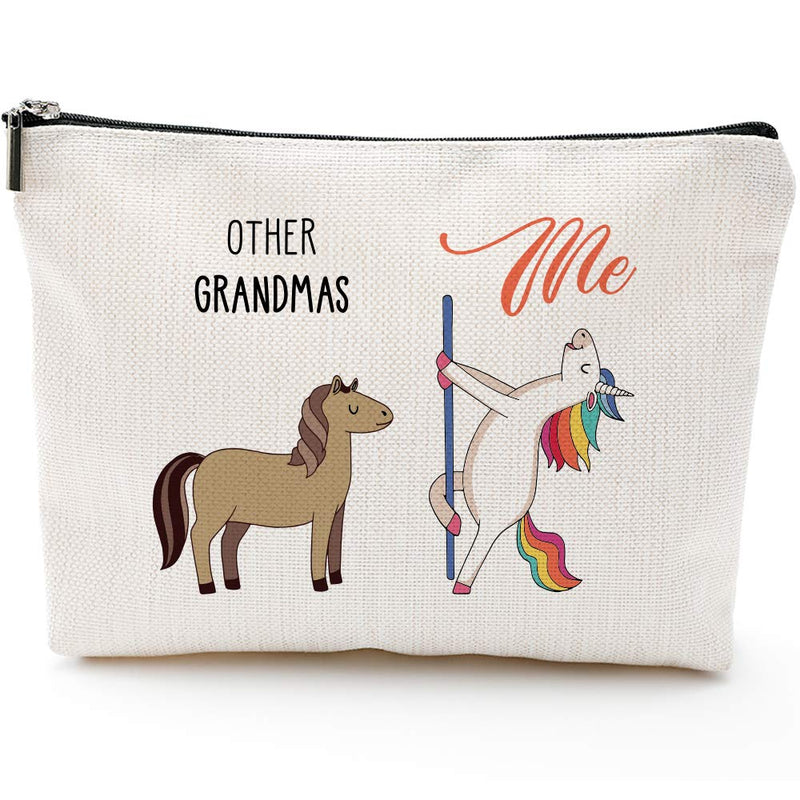 [Australia] - Grandma Gifts,Funny Gifts for Grandma,Grandma Birthday Gift,Makeup Bag, Make Up Pouch,Unicorn,Grandma Cosmetic Bag, Funny Handle Bag,🏆 Prize for Grandma 