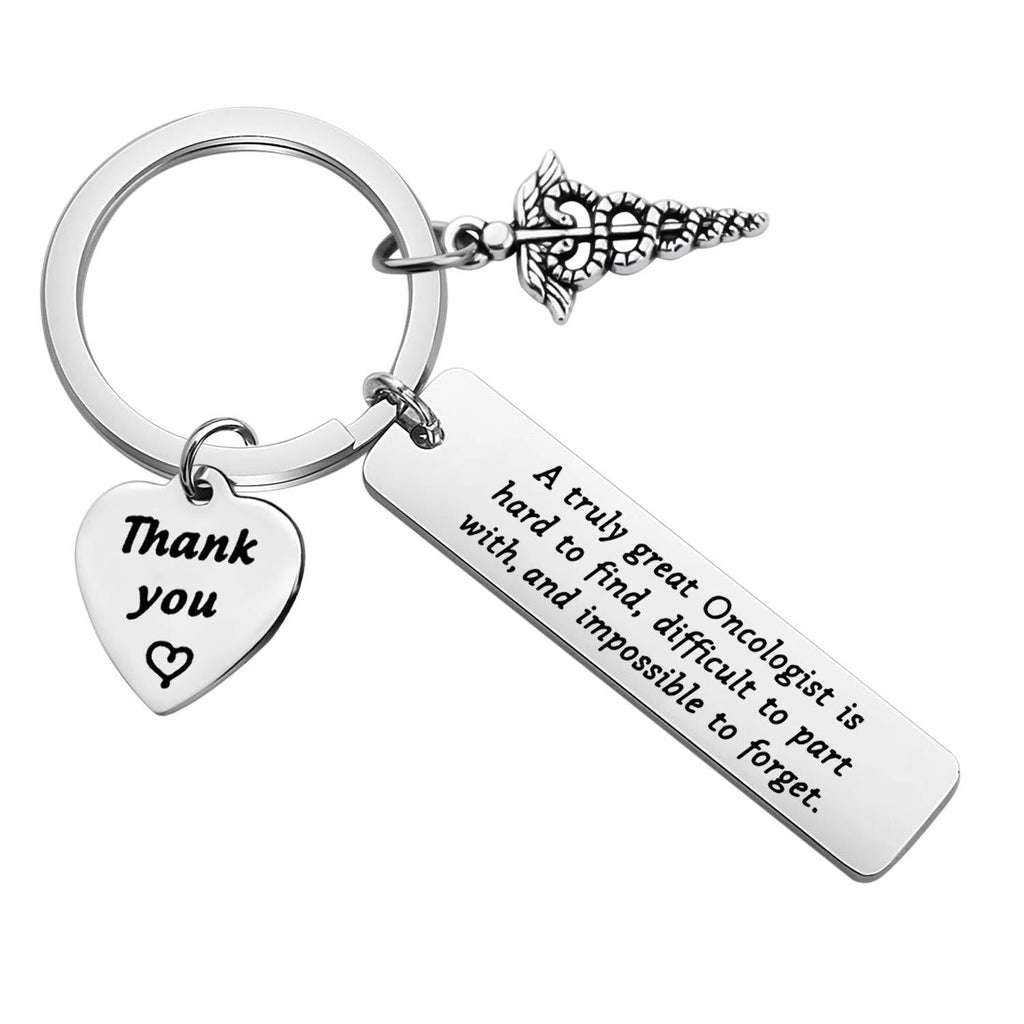 [Australia] - FEELMEM Oncologist Keychain Oncologist Gift A Truly Great Oncologist is Hard to Find and Impossible to Forget Keychain Thank You Gift Retirement Gift for Oncology Doctor silver 