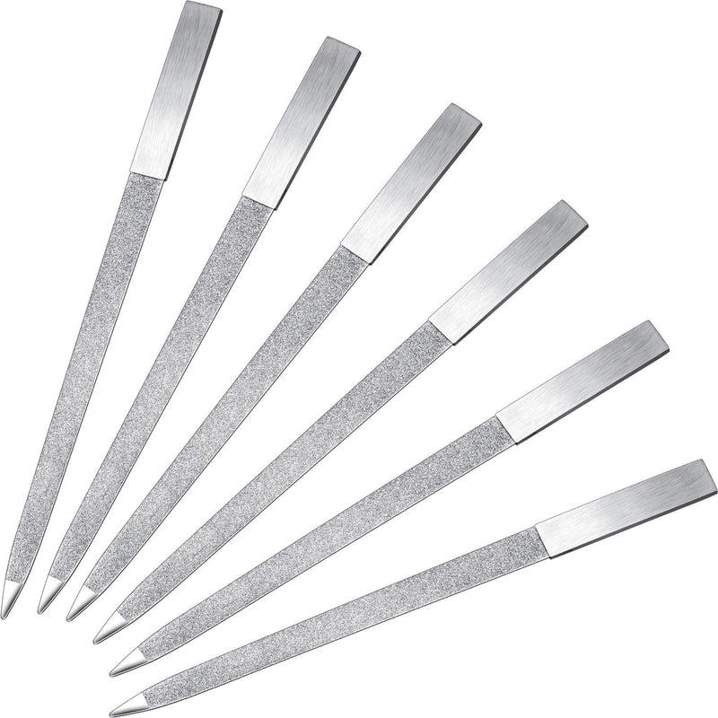 [Australia] - 6 Pack Diamond Nail File Stainless Steel Double Side Nail File Metal File Buffer Fingernails Toenails Manicure Files for Salon and Home (7 Inch) 7 Inch (Pack of 6) 