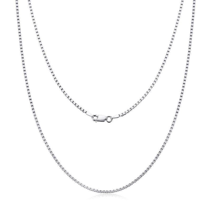 [Australia] - AINUOSHI 18K White Gold/Yellow Gold Sterling Silver 1mm Solid 925 Italy Italian Box Chain Necklace, 16" - 20" 20.0 Inches 