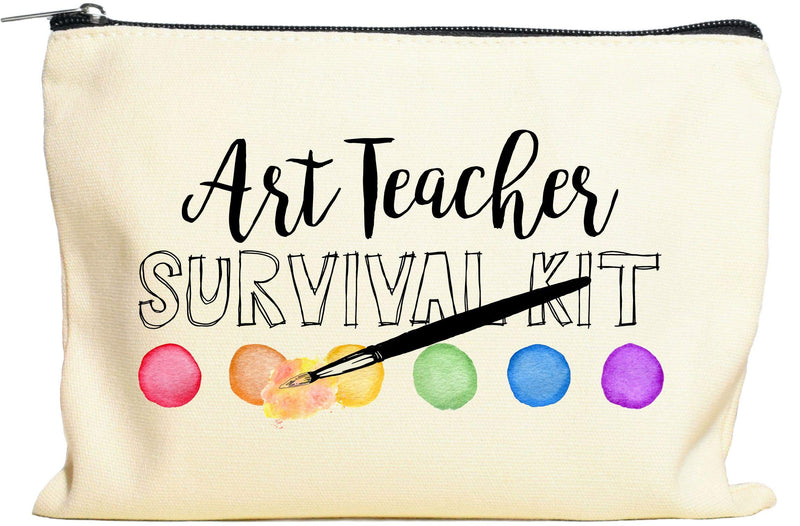 [Australia] - Moonwake Designs Art Teacher Survival Kit Makeup Bag - Art Teacher Gift, Teacher Appreciation, Pencil Holder 