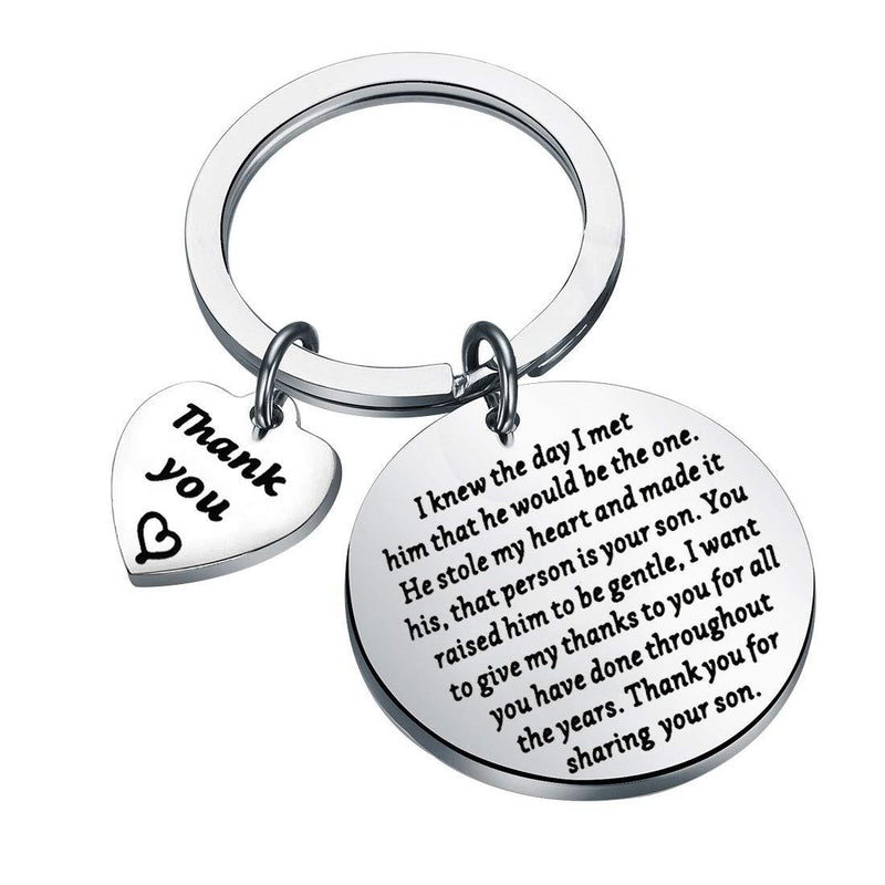 [Australia] - LQRI Mother of The Groom Gifts Mother-in-Law Keychain I Knew The Day I Met Him That He Would Be The One Keychain Wedding Gift Jewelry Mother in Law Gift sliv 