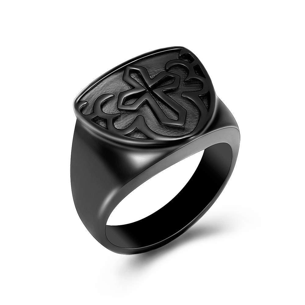 [Australia] - shajwo Cremation Urn Ring Jewelry for Ashes Engraved Cross Memorial Urn Ring Stainless Steel Celtic Knot Retro Keepsake Ashes Holder Ring,Size 6-10 Black 10 
