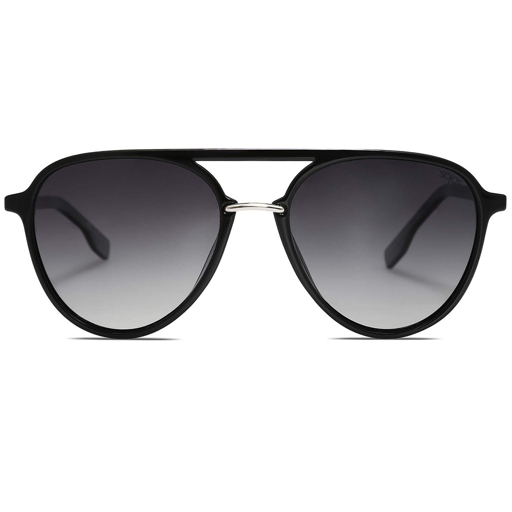 [Australia] - SOJOS Oversized Polarized Sunglasses for Women Men Aviator Big Large Ladies Shades SJ2078 Black/Gradient Grey 54 Millimeters 