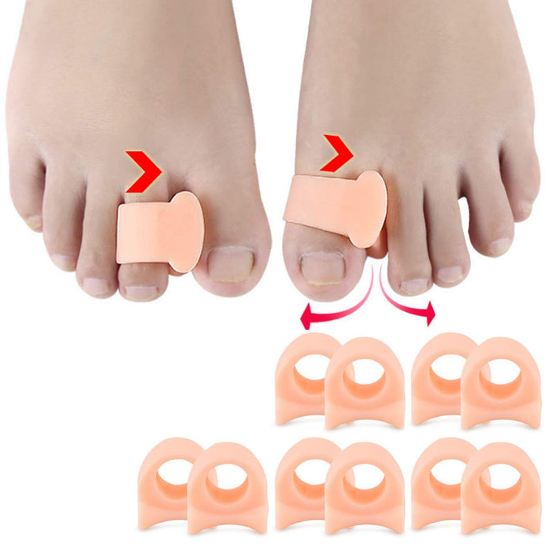 [Australia] - 10 Pieces Gel Toe Protectors Toe Spacers Silicone Toe Separators,Bunion Corrector Toe Straightener for Toe Stretcher, Suit to Men and Women 