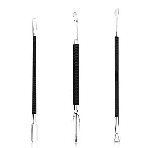 [Australia] - Cuticle Pusher Stainless Steel Triangle Nail Poly Gel Polish Remover Deeply Nail Cleaner Professional 3pcs Manicure Remover Tool Cuticle Care for Fingernails and Toenails,opove CP-3 Black A-Black 