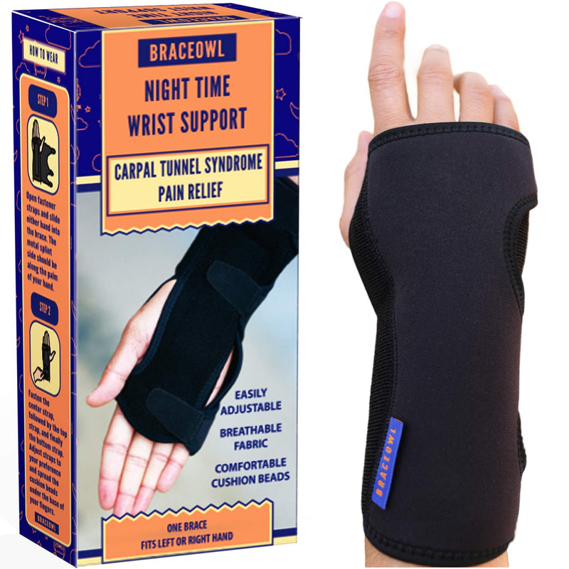 [Australia] - BRACEOWL Carpal Tunnel Wrist Brace, Night Wrist Sleep Support Splint - Fits Right Hand or Left Hand, Wrist Pain Relief, Wrist Support Brace for Women, Men 
