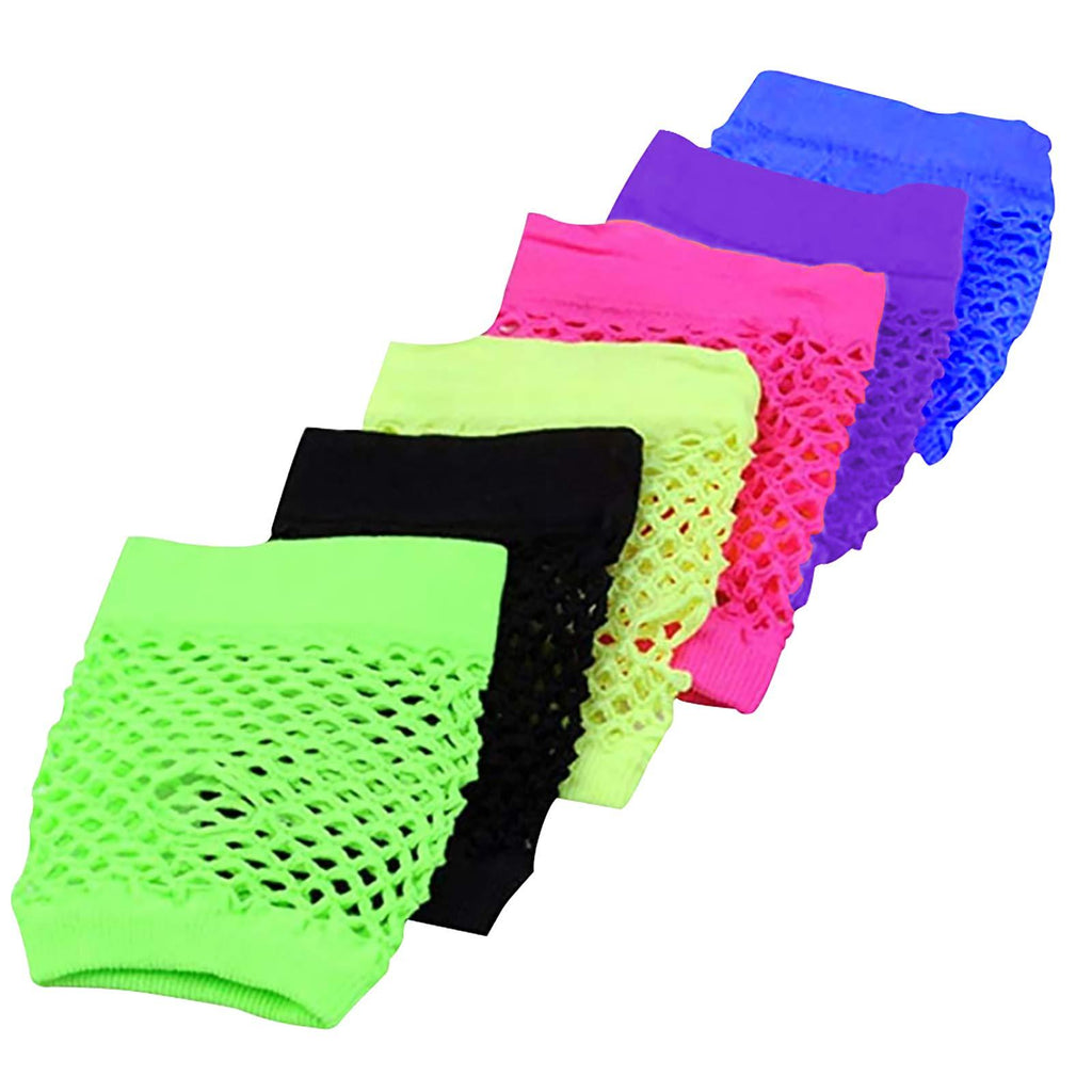 [Australia] - 13 Styles 80s Fishnet Gloves for Women and Girls in Theme Party Costume Accessories 6 Colors 