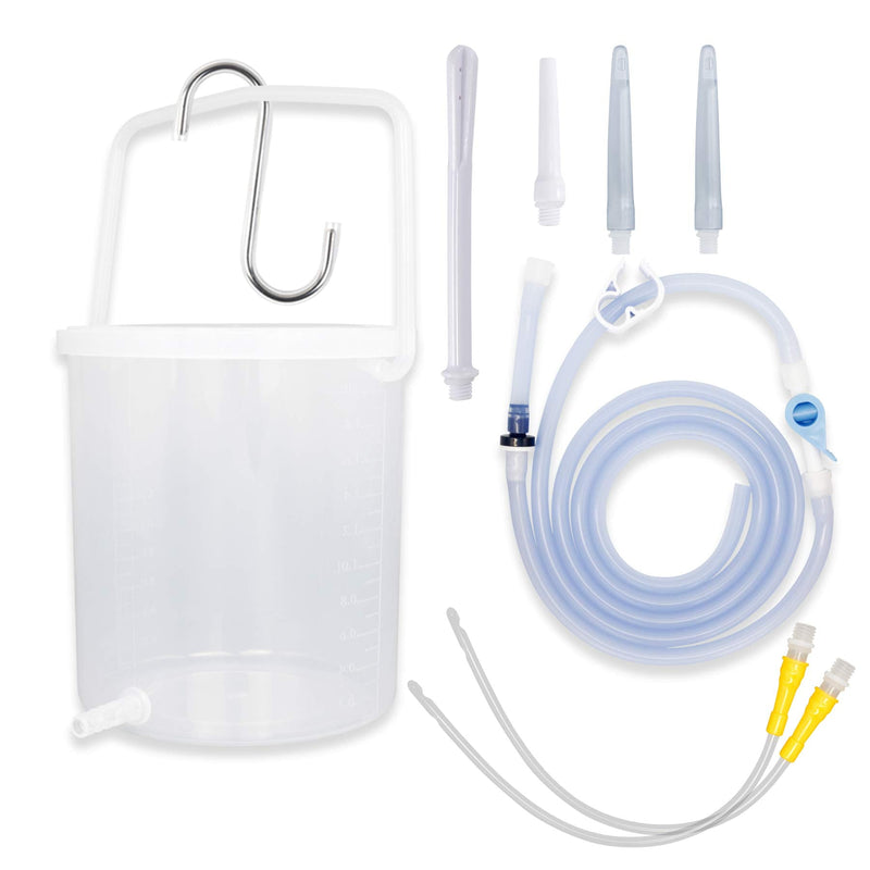[Australia] - Topquafocus Large Enema Bucket Kit Anti-backflow Enema Kit for Men Women Colon Cleansing Detox Enemas 11oz Capacity 5 Tips Enema Kit…… 