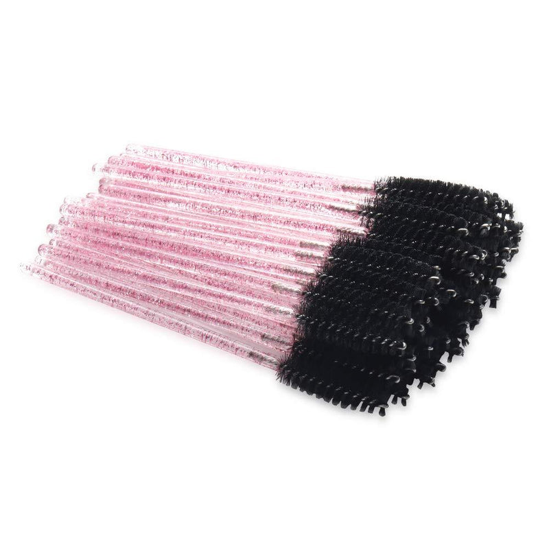 [Australia] - 300 Pack Mascara Wands Disposable Eye Lash Brushes for Eyelash Extensions Tool Makeup Applicator Kit, Crystal Rose/Black Crystal Rose-Black 