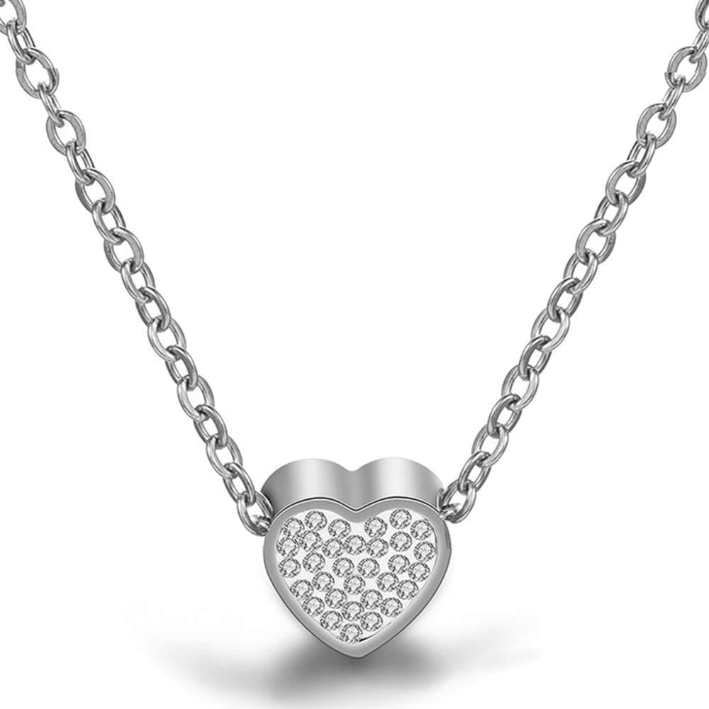 [Australia] - Jude Jewelers Stainless Steel Small Heart Charm Collar Necklace Silver 