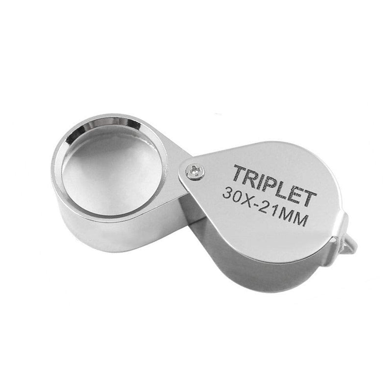 [Australia] - Mini Folding Magnifier 30x 21mm Jewelers Eye Magnifying Glass Magnifier Pocket Handheld Tools Portable Magnifying Glass 