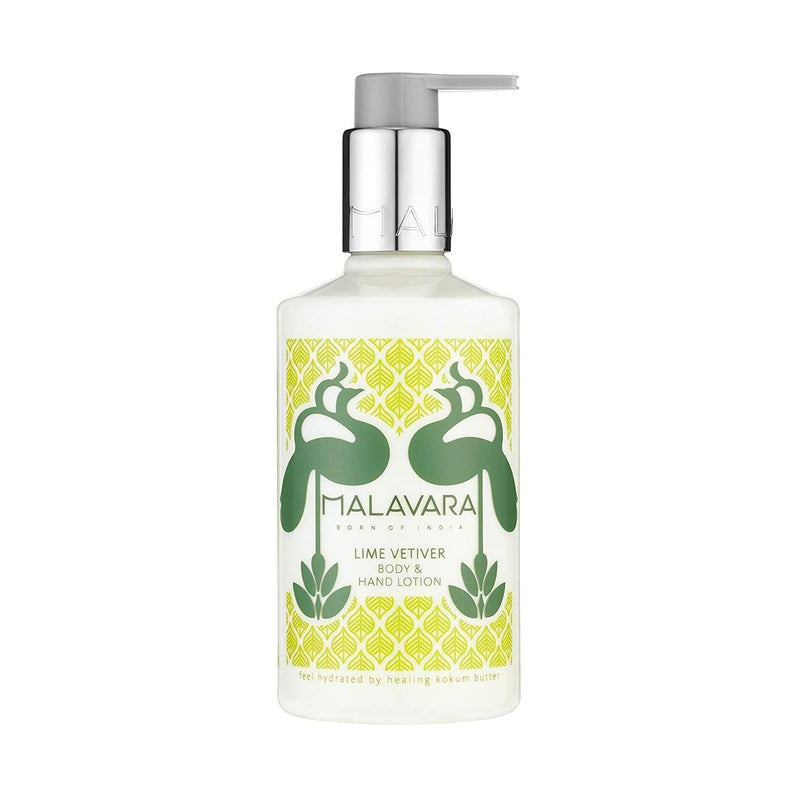 [Australia] - MALAVARA Lime Vetiver Body & Hand Lotion, Natural, 300ml - Naturally Hydrating with Creamy Kokum Butter, Hydrating Aloe Vera and Pure Essential Oils, Sulfate and Paraben-free 