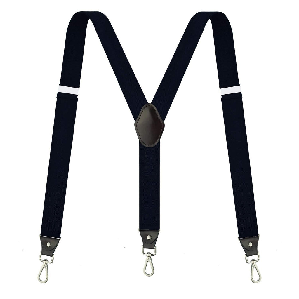 [Australia] - Suspenders for Men,Fowateda Adjustable Suspenders with Elastic Straps Y-Back Construction Heavy Duty for Work Black 