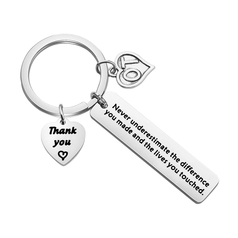 [Australia] - AKTAP Occupational Therapist Gift Occupational Therapy Keychain Never Underestimate The Difference You Made and The Lives You Touched OT Assistant Appreciation Gift OT Charm Keychain 