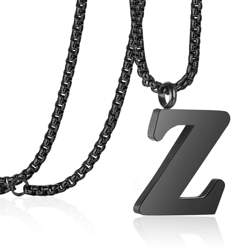 [Australia] - Rehoboth Initial 26 Large Letter A to Z Pendant Necklaces for Girl Boy Women Men Big Alphabet Personalized Charm Necklace 24 Inch Chains 'I CAN DO.' on Back 