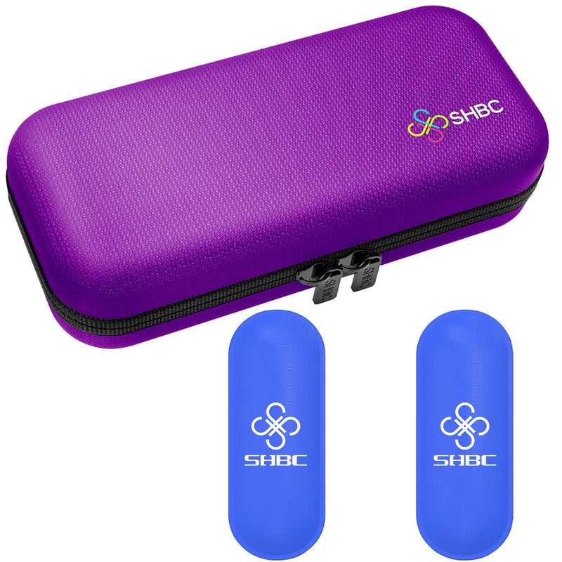[Australia] - SHBC Insulin Cooler Travel Case for Diabetic Organize Medication Insulated Cooling Bag with 2 Ice Packs Purple 