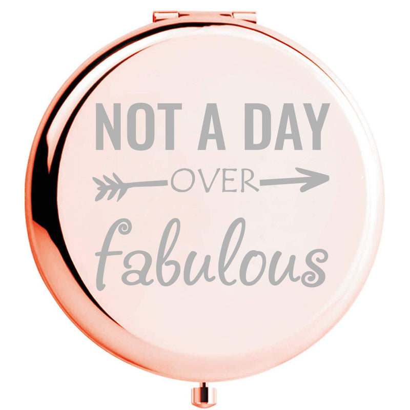 [Australia] - Fnbgl Personalized Travel Pocket Makeup Mirror Not a Day Over Fabulous Compact Mirror Fun Birthday for Mom, Wife, Daughter, Sister 