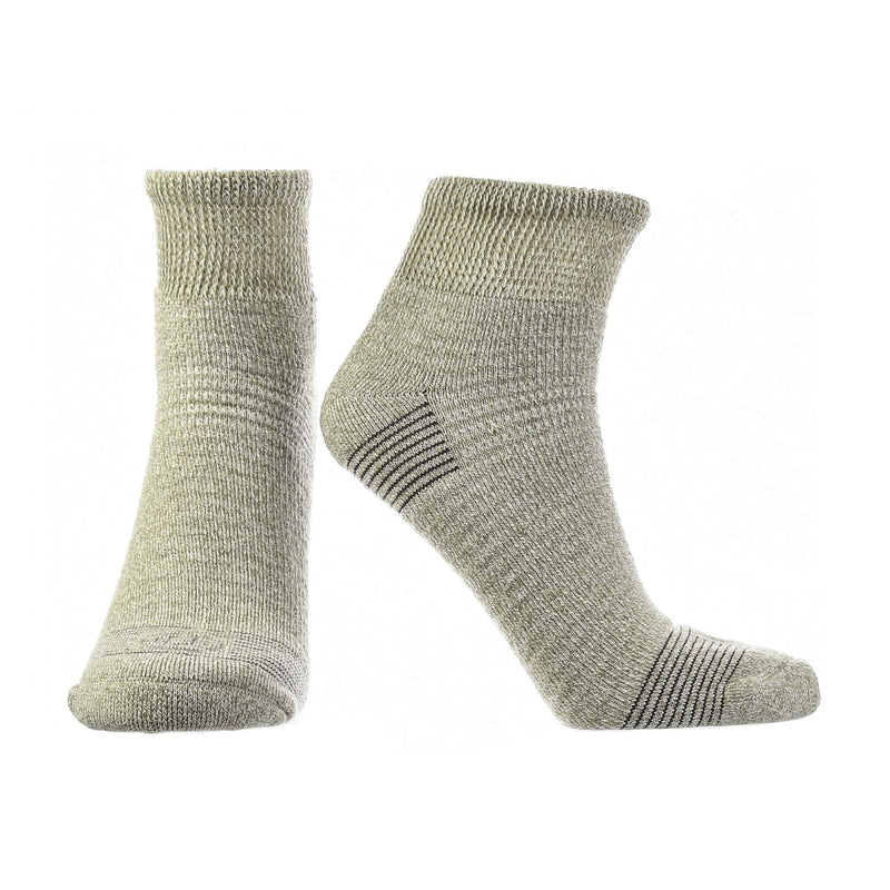 [Australia] - Doctor's Choice Diabetic Socks for Men, Seamless Ankle Socks with Non-Binding Top, Aloe Infused, Provides Extra Comfort for Gout, Quarter Socks, 1 Pair, Tan, Large, Size 10-13 