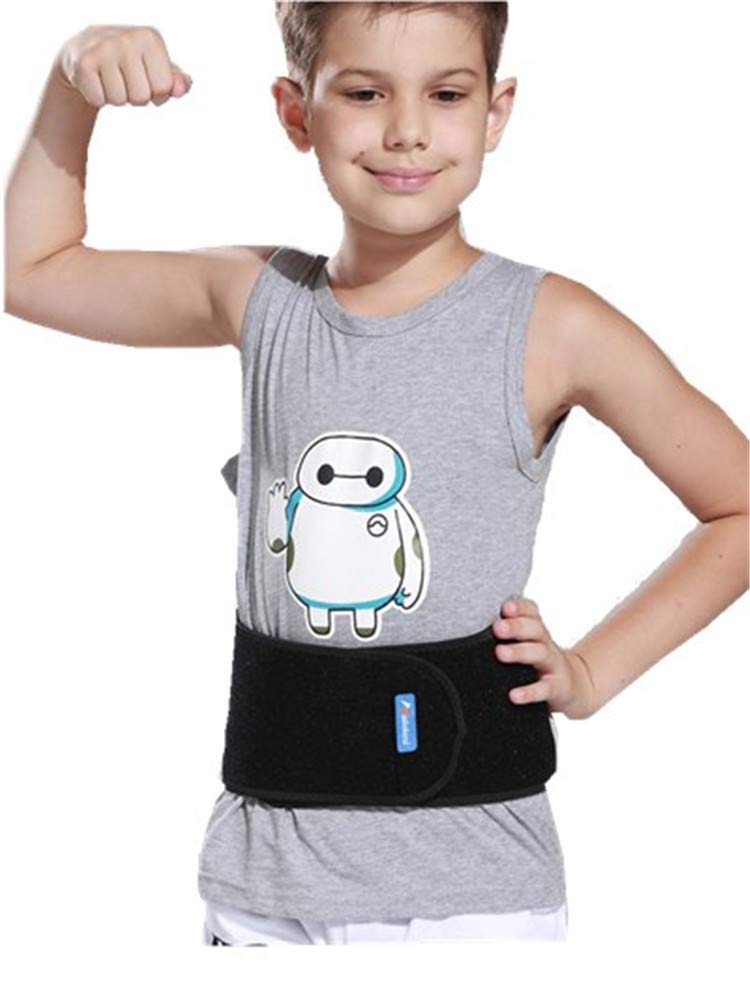 [Australia] - Kids Adjustable Waist Belt Brace Support Ballet Dance Protector Abdominal Band for Back (Black) Black 