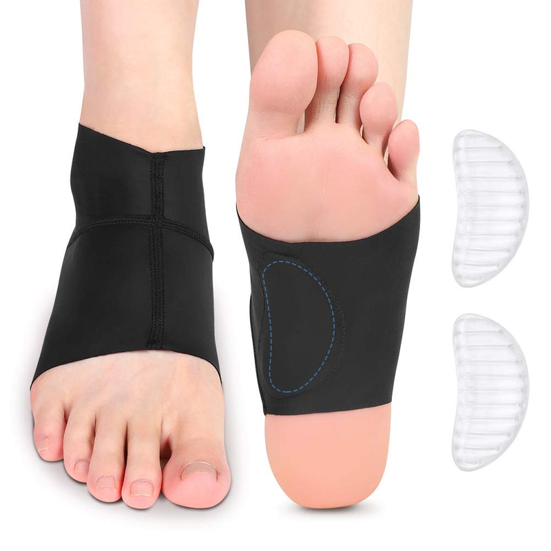 [Australia] - Arch Support Brace, Ankle Sleeve with Arch Support Ankle Protector Wrap with Gel Pads for Plantar Fasciitis, Heel Spurs, Feet Pain, Flat Arches Pain Relief, Fits Men and Women(1 Pair) 