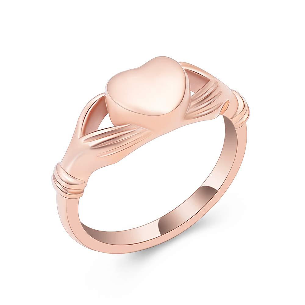 [Australia] - zeqingjw Cremation Jewelry for Ashes Heart Memorial Urn Jewelry Human Pets Ashes Holder Keepsake Urn Ring for Women Size 6/7/8/9/10 Rose Gold 8 