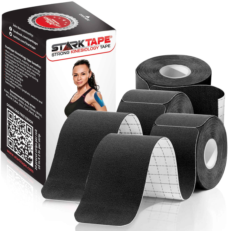 [Australia] - Kinesiology Tape 3 Pack Precut/Uncut – Latex Free, Water Resistant Tape for Muscles, Joints – Easy to Apply, Works Great. Perfect for Any Activity, Stays on for Several Days Black precut -3pack 