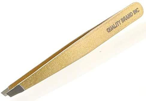 [Australia] - Quality Brand Inc Precision Tweezers for Eyebrow, Stainless Steel Slant Tip Tweezers for Daily Use and Professional Use 