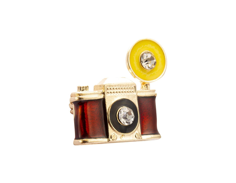 [Australia] - Knighthood Retro Camera with Flash Bulb Photographers Lapel Pin Badge Coat Suit Jacket Wedding Gift Party Shirt Collar Accessories Brooch 