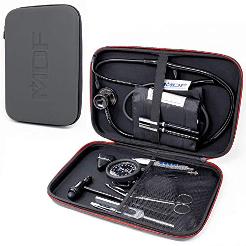 [Australia] - MDF Stethoscope Hard Case for Classic Cardiology, MD One and Acoustica Stethoscopes, Reflex Hammers, Sphygmomanometers, Penlights - Mesh Pocket for Doctor & Nurse Accessories - Large (MDFSCL12) 