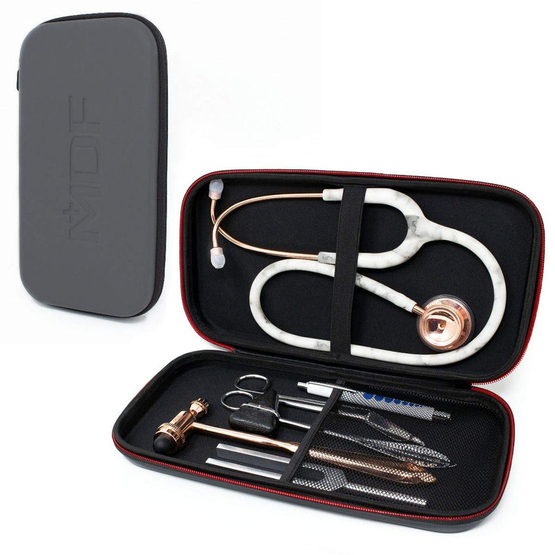 [Australia] - MDF Stethoscope Hard Travel Carrying Case with Mesh Pocket, Medium Size, Fits MD One and Acoustica Stethoscopes, Reflex Hammers, Sphygmomanometers, Penlights, Doctor & Nurse Accessories (MDFSCM12) 