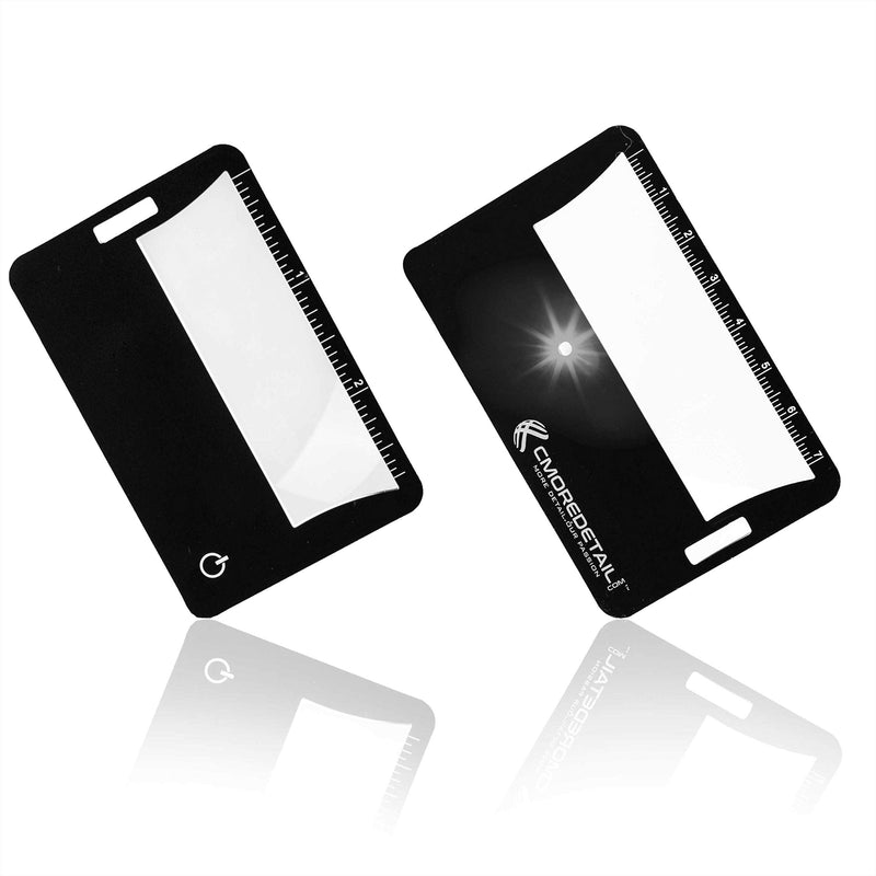 [Australia] - 2 Credit Card Size Fresnel Lens 3x Lighted Magnifiers, Ideal Pocket Magnifier for Reading, Reading Magnifier for Menus, Magnifying Glass with Light or Accessory for ID Badge Holder Retractable Lanyard 