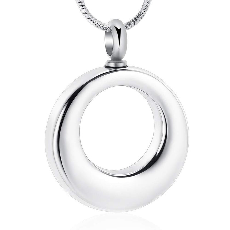 [Australia] - Imrsanl Cremation Jewelry for Ashes Pendants Stainless Steel Urn Necklace for Ashes Keepsake Memorial Ash Jewelry,Circle of Life Ashes Pendant Silver-1 