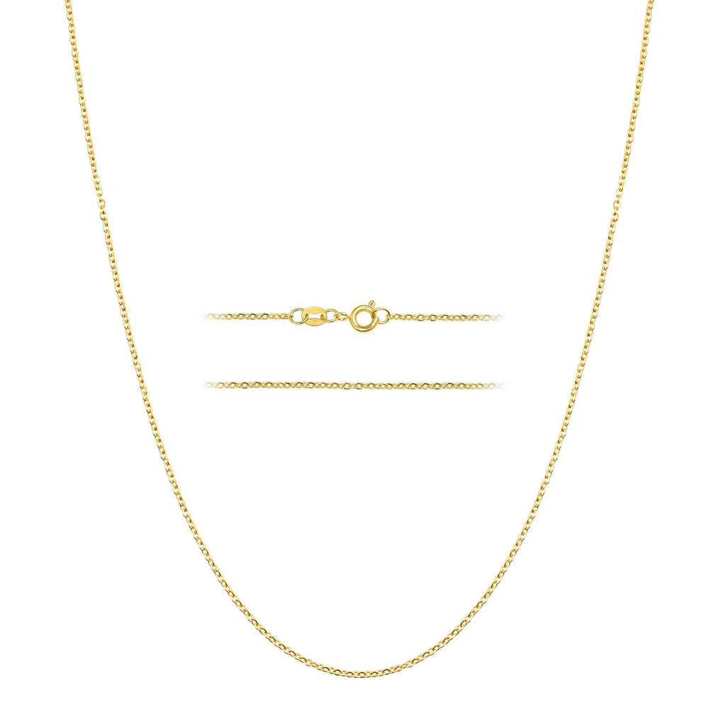 [Australia] - KISPER 24k Gold Over Stainless Steel 1.5mm Thin Cable Link Chain Necklace, 14 – 30 inch 14 inches 