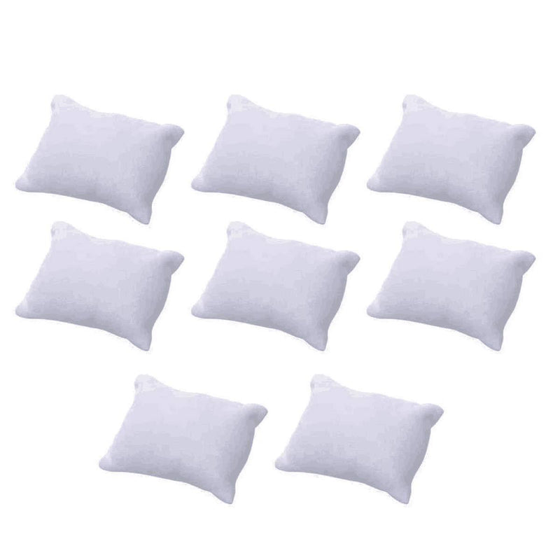 [Australia] - 8pc Velvet Small Bracelet/Watch Pillow Jewelry Displays (White) White 