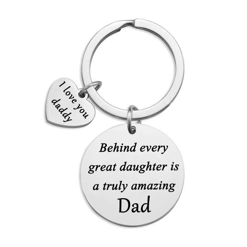 [Australia] - HN HNHB Great Daughter Amazing Dad Father Keychain Daddys & Daughter Best Gift Father's Day Jewelry Gifts Behind Daughter KE 