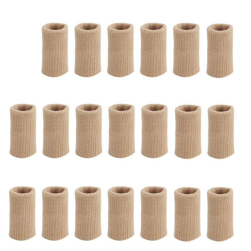 [Australia] - Nutteri 20 Pieces Finger Sleeves, Thumb Splint Brace for Finger Support, Relieve Pain for Arthritis,Triggger Finger, Compression Aid for Sports (nude) nude 