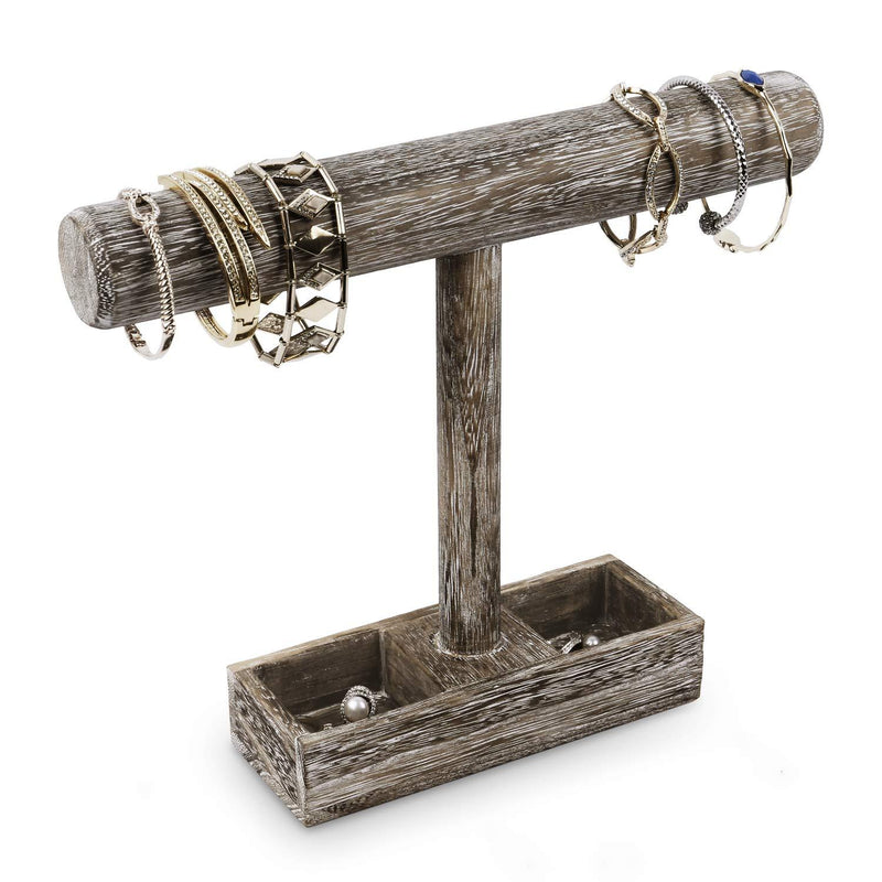 [Australia] - Mooca Bracelet Bangle Holder, Table Top Necklace Wooden Jewelry Display Stand Storage Tray for Home Organization, 11 3/4" W x 2 3/4" D x 9 3/4" H, Coffee 4) Coffee 