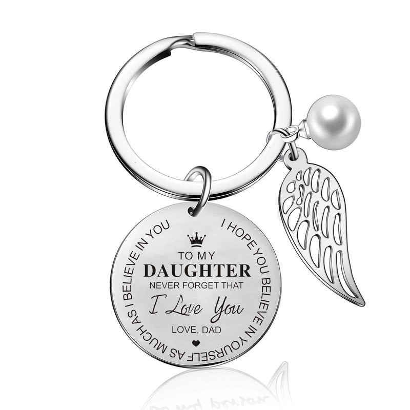 [Australia] - to My Daughter Keychain from Dad Mom Inspirational Gift Never Forget That I Love You Forever Birthday Gift Graduation Gifts (To my daughter from dad) To My Daughter from Dad 