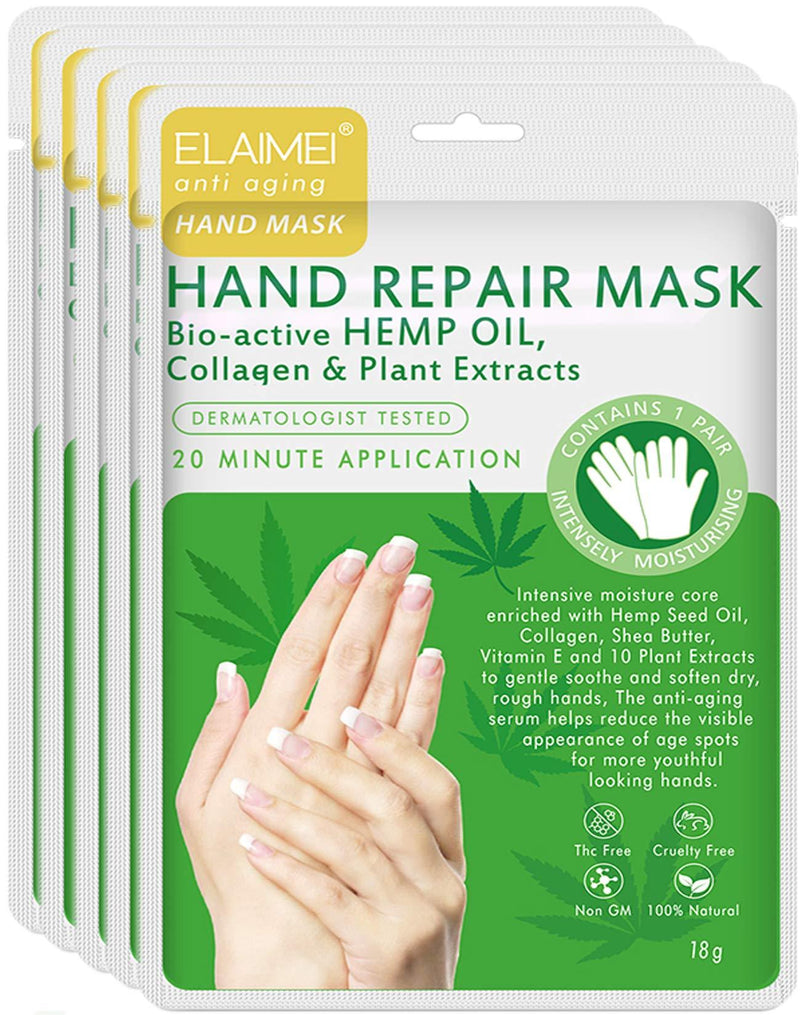 [Australia] - Moisturizing Gloves Hand Mask 5 Pack with Collagen, Shea Butter, Vitamin E - Deep Moisturizing Repair Skin for Dry Rough Hands - Perfect Daily Hand Care Treatment Get Soft Smooth Hands 