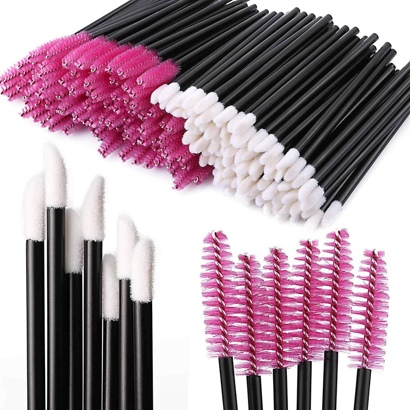 [Australia] - Tbestmax 200 Disposable Mascara Wand Spoolies and Lip Brushes, Lipstick Lipgloss Applicator for Eyebrow Eyelash Extension Makeup Kits Red 
