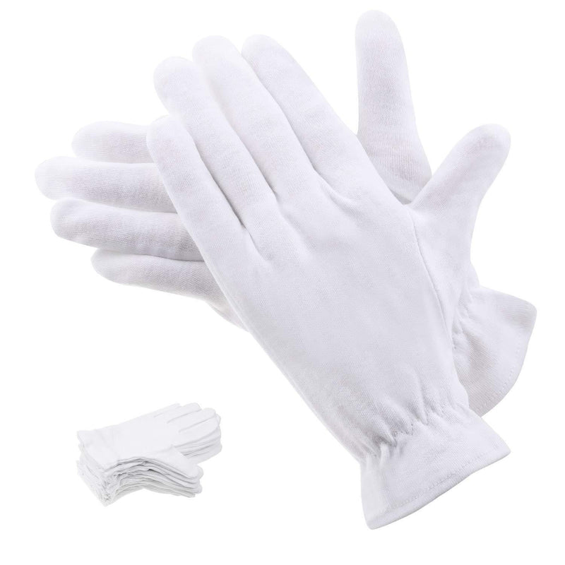[Australia] - 100% Cotton Gloves for Dry Hands Eczema, Selizo 10 Pairs White Cotton Gloves for Women Dry Hands Moisturizing Cosmetic Sensitive Irritated Skin Spa 